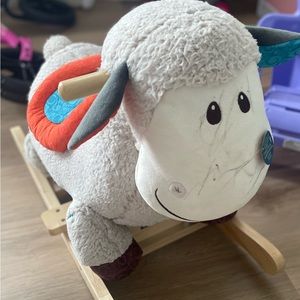 Wooden rocking sheep
